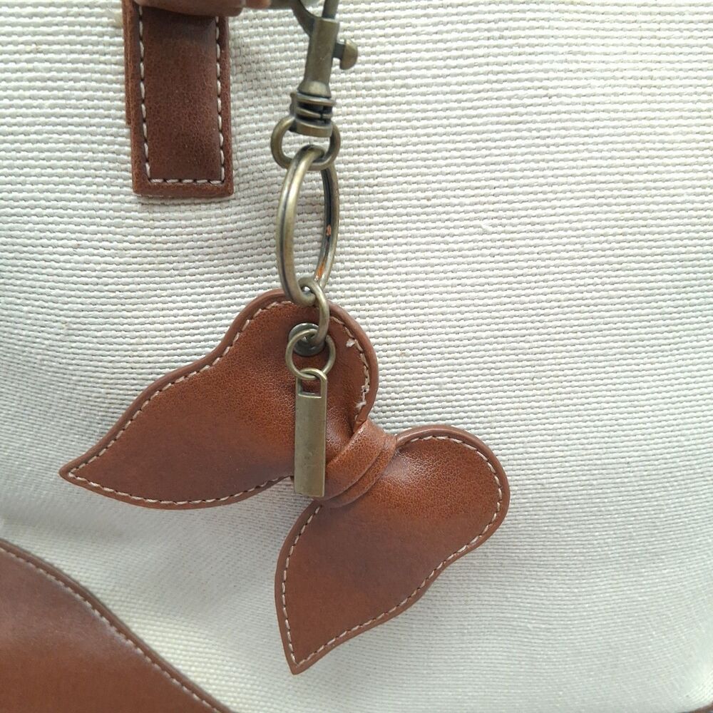 VTG Coldwater Creek Handbag Y2K Purse Tan W/Brown Faux Leather Trim & Coin Purse - Picture 6 of 16